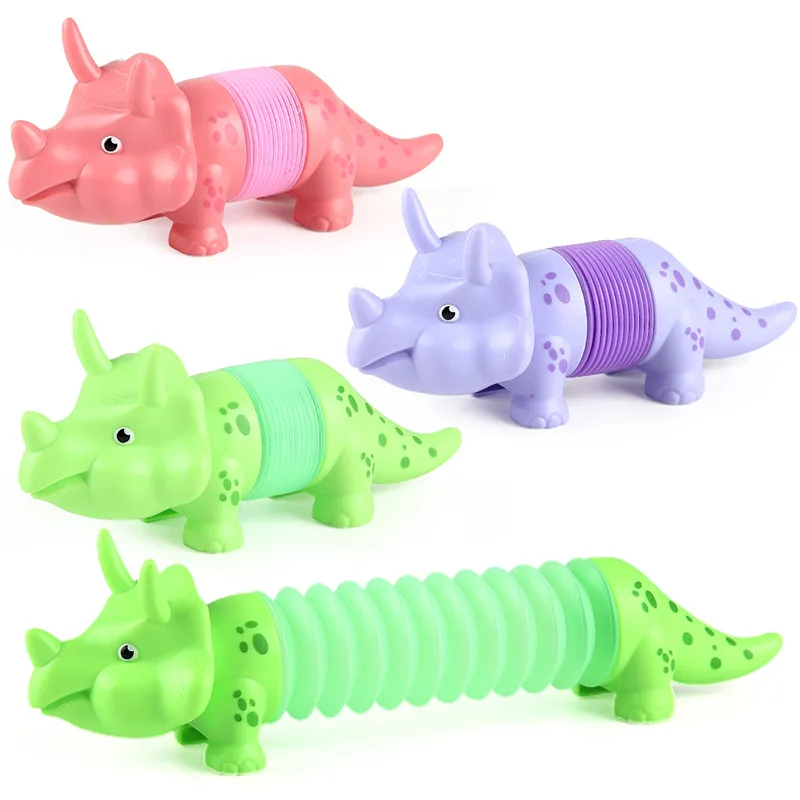 Dinosaur Telescopic Tubes Stress Relief Toys Colorful Educational DIY Stretchable Toy Creative Fun Decompression Gifts