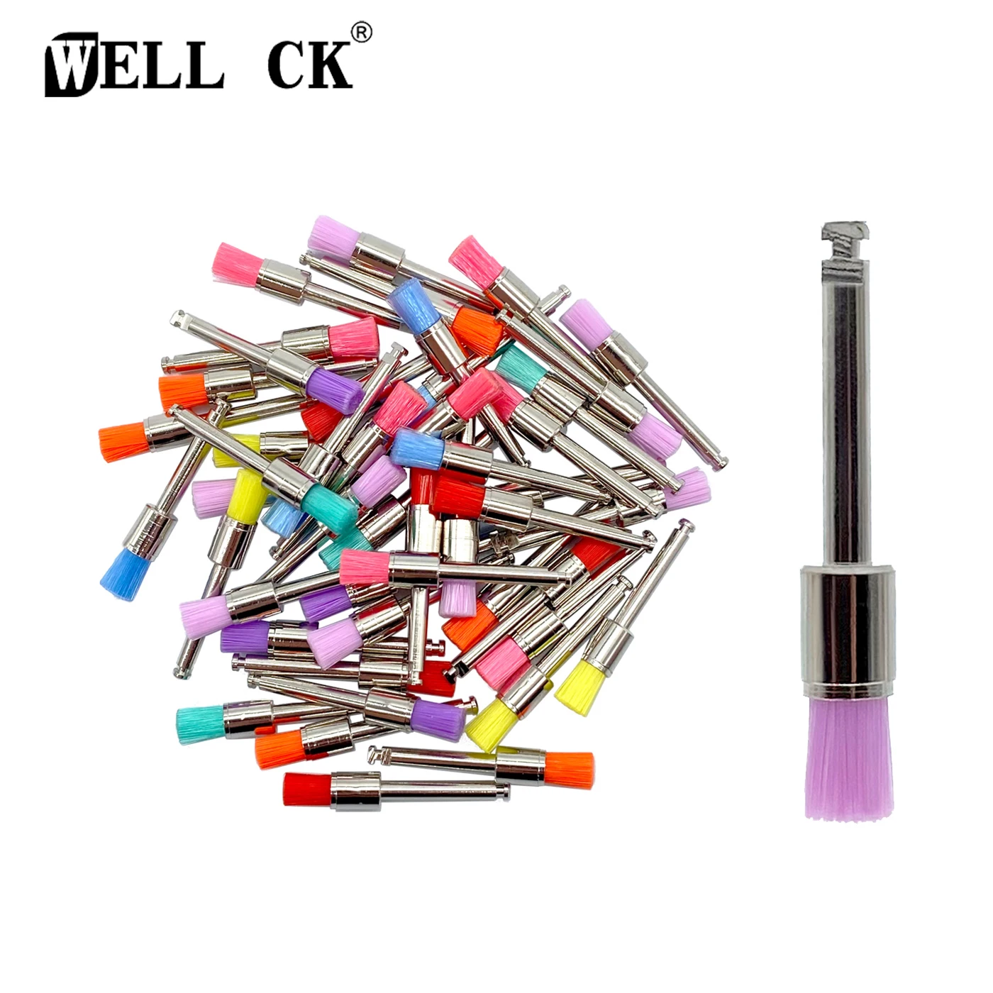 WELL CK 100pcs Dental Materials Prophy Prophylaxis Brush Colour White