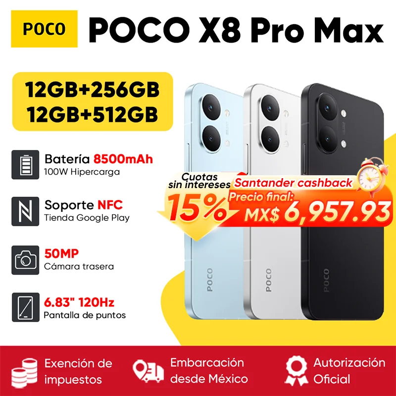 Newest Arrivals POCO X8 Pro Max Global Version 5G Smartphone Dimensity 9500s 6.83" AMOLED Display 50MP 8500mAh 100W HyperCharge