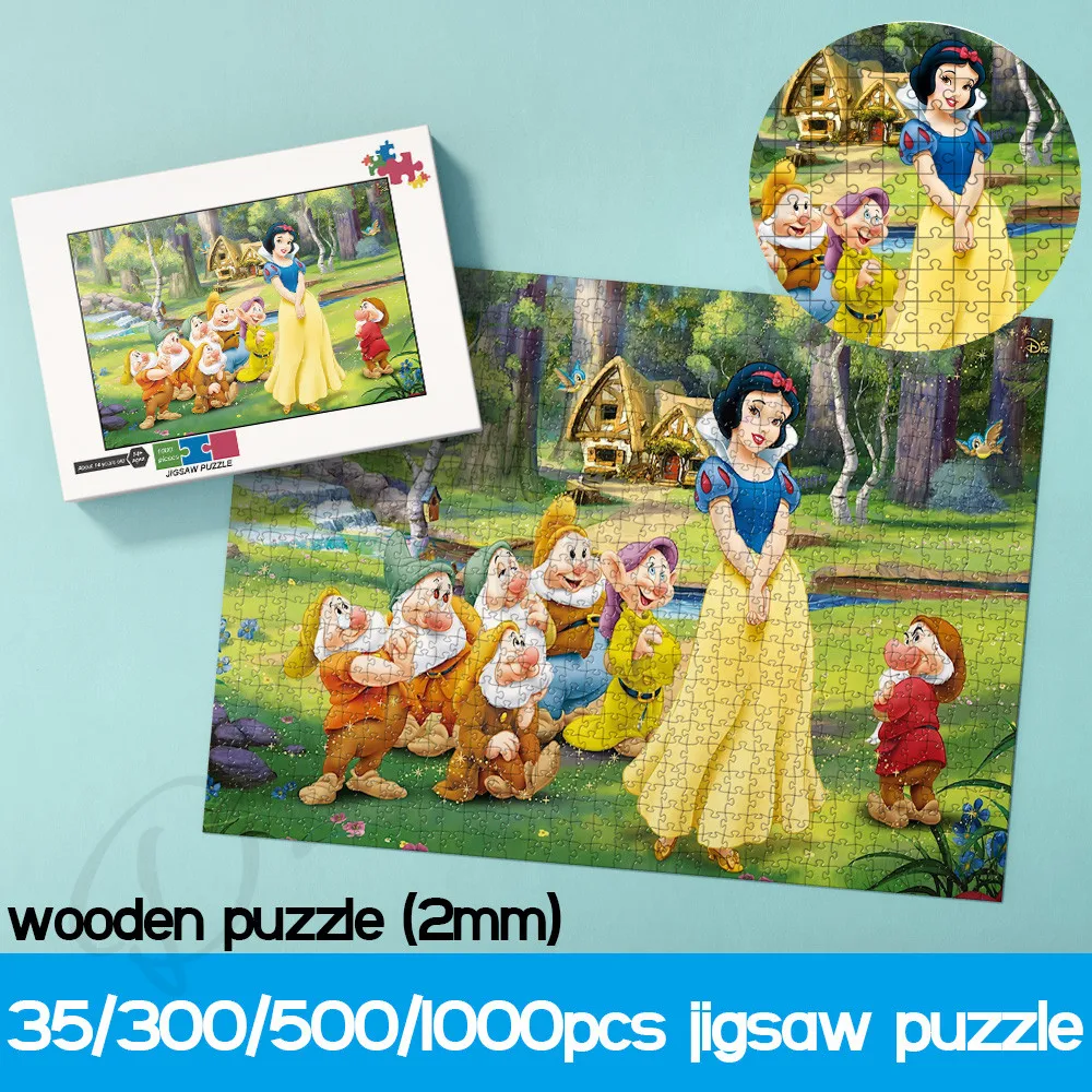 Disney Animated Film Puzzles Snow White and The Seven Dwarfs 300 500 1000 Pieces Cartoon Wooden Jigsaw Puzzles Toys and Hobbies the walt disney film archives the animated movies 1921–1968 книга