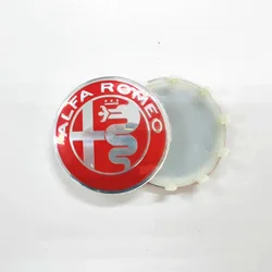 Set of 4 Chrome - Finish Car Wheel Center Hub Caps with Badge Design (60mm, 10 - Pin) - 60mm - 4pcs (Silver red)