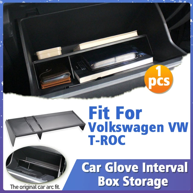 Car Glove Interval Box Storage Co-pilot Glove Box Interval For VW  Volkswagen T-ROC 2018 2019 Accessories Co-pilot storage box