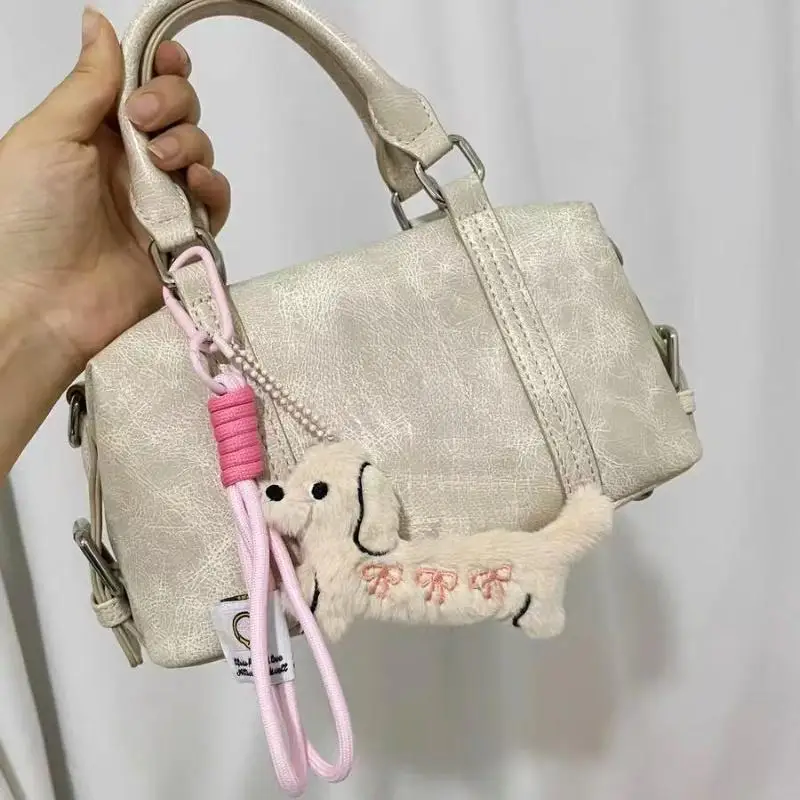 Cartoon Animal Dog Dachshund Plush Keychain Puppy Stuffed Keyring Cute Key Holder Pendant Bag Hanging Decoration Gift