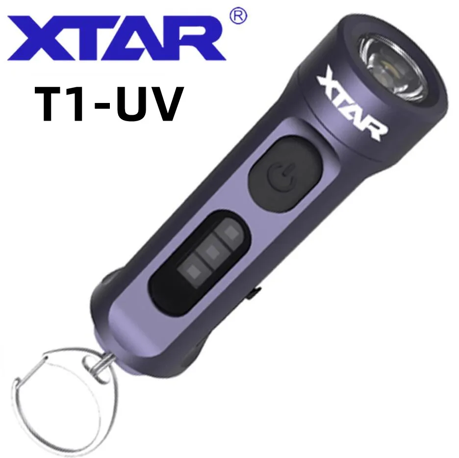 

XTAR T1-UV T1 светильник мини светодиодный фонарик брелок 500 люмен Тип C УФ-Ультрафиолетовый ключ фонарь детектор мочи для кемпинга