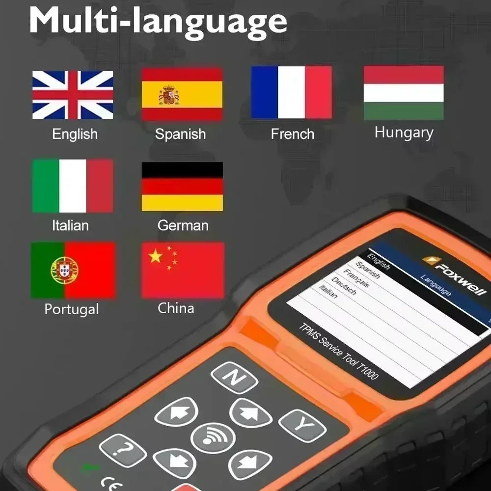 Foxwell T1000 TPMS programming tool foxwell scanner Auto Tester Sensors tpms activation tool Check RF Key tire sensor key tester tire pressure monitor car diagnostic tool