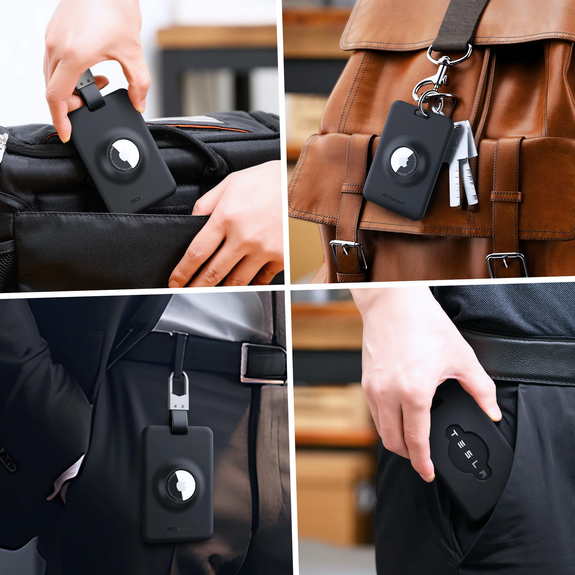 Portachiavi Airtag Per Tesla - Custodia In Silicone Anti-Graffio Per Model 3/Y/S/X, Anti-Smarrimento E Pratico - Foto 2