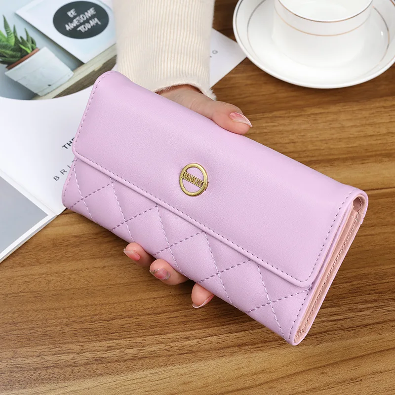 Wallets for Women Cute Pink Pocket Womens Wallets Purses Plaid PU Leather  Long Wallet Hasp Phone Bag Money Coin Pocket Card Holder Female Wallet Purse