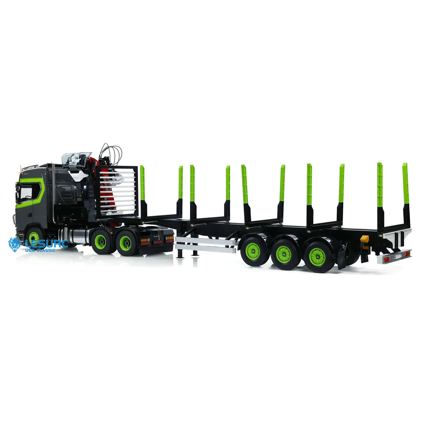 LESU 6X6 Metal Chassis 1/14 770S RC Tractor Truck Hydraulic Crane Logging Trailer Painted Finished Vehicle Toucan Customized DIY 5