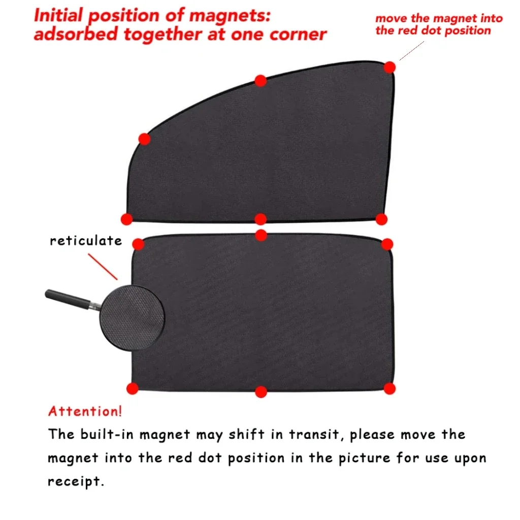 KKJOY Summer Magnetic UV Protection Side Window Mesh Car Visor - Easy to Install Portable Sunshade for Cars