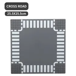 Classic Road Building Block Base Plate for City View Construction Toys (Cross Road)
