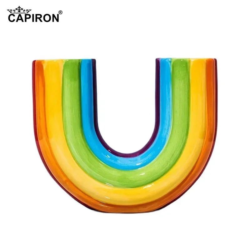 

Радужная полимерная ваза boyouu-образной формы для свежих цветов, аксессуары для украшения дома, свадебные центральные части, современный дизайн, эстетика