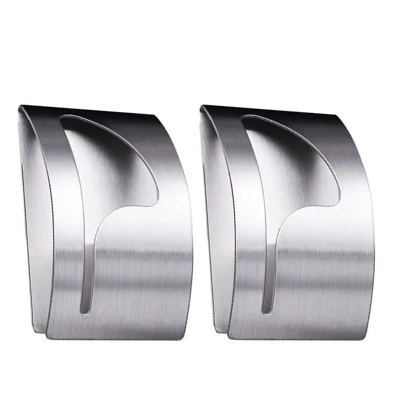 1Pcs Stainless Steel Towel Holder Hook Self Adhesive Clip Bathroom Cloth Hanger Household Wall Mounted Towel Rack Storage