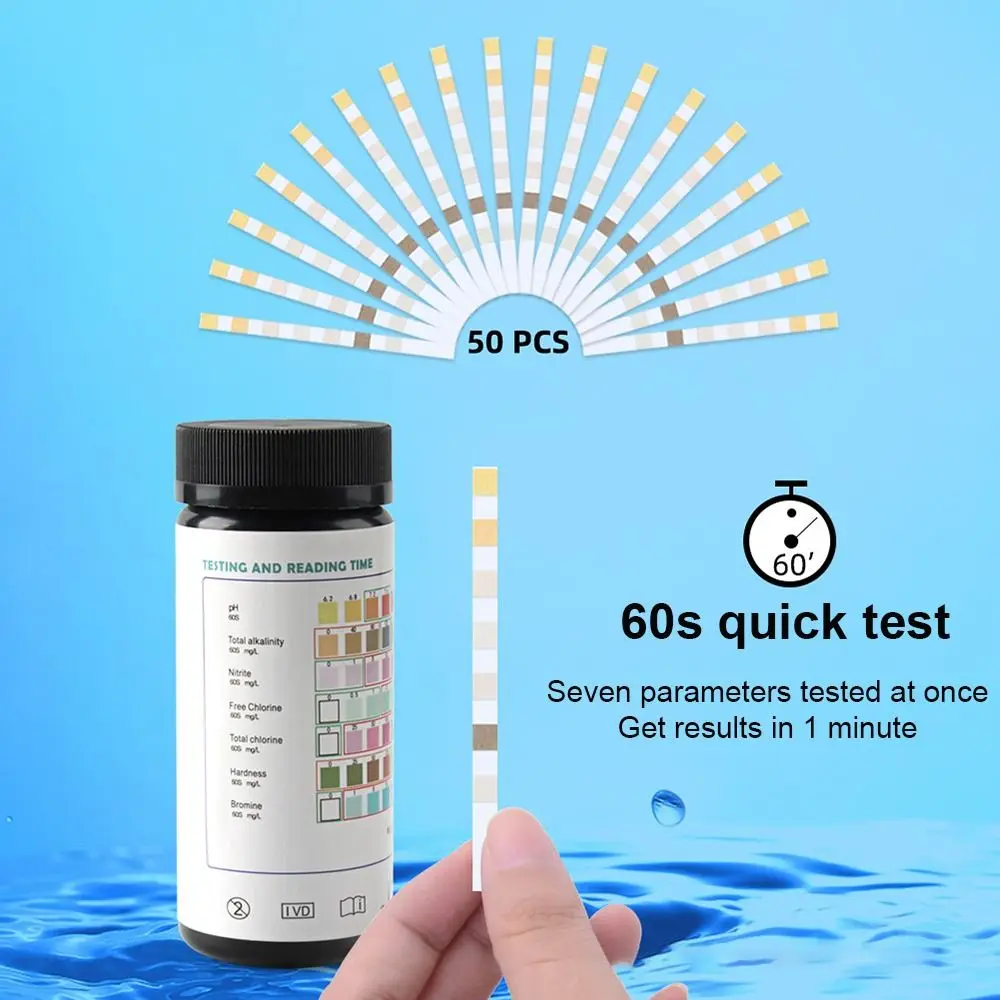 

100 тестовые полоски для бассейна с бром pH, тестовые полоски с твердостью и щелочностью для спа, тестовые полоски премиум класса для воды для бассейна, спа, плавания