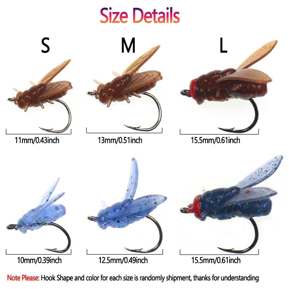 Fly Fishing Lure JIGEECARP 20pcs/Box Realistic Silicone Housefly Artificial Insect Fly for Carp Fishing Lure Baits