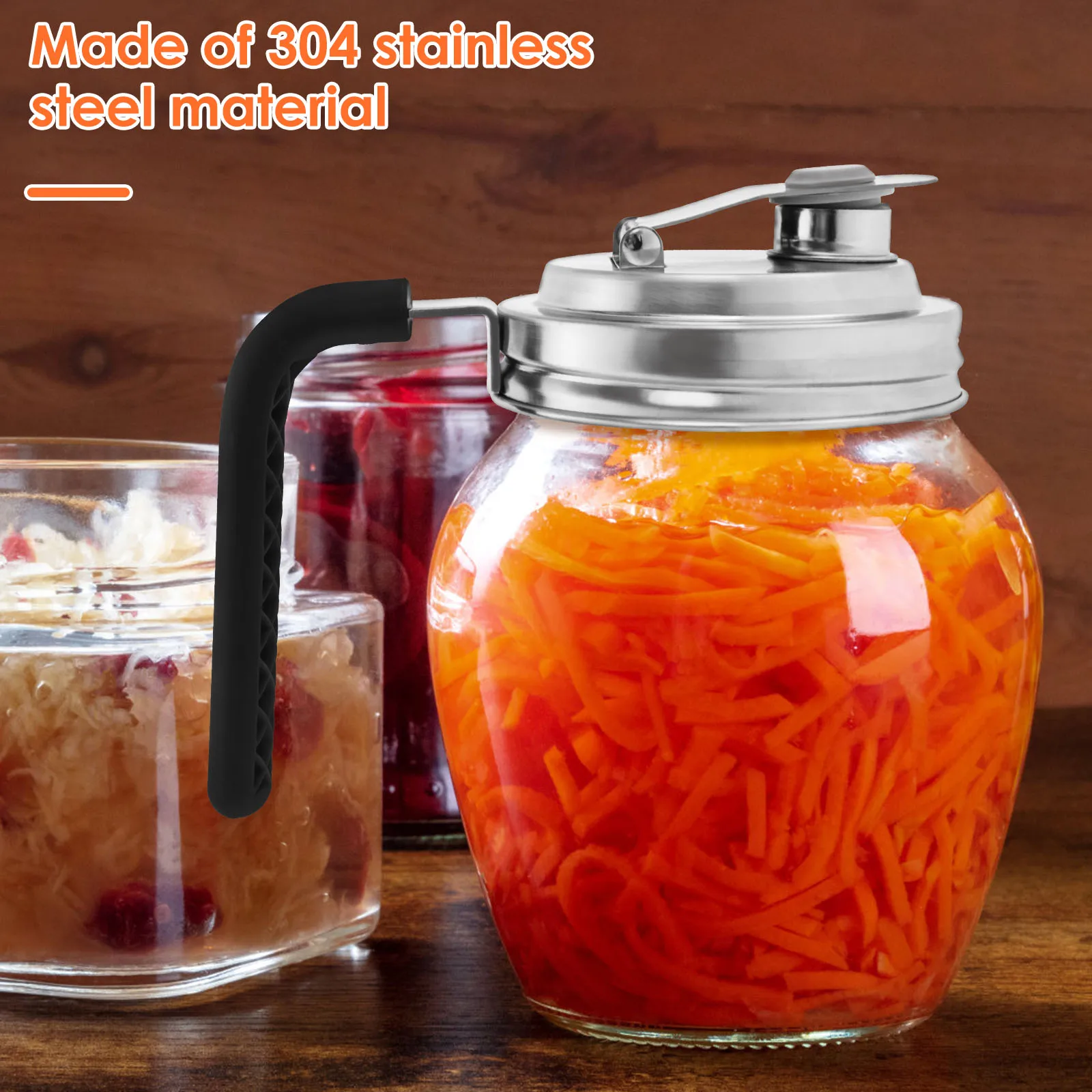 Food cover 2PCS Mason Jar Pour Spout Lid for Wide Mouth Mason Jars Jar Pitcher Flip Cap Airtight Handle Lid Leak Proof Seal Cover