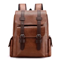 2023 Hommes Sac À Dos En Cuir PU Bagpack Grand Ordinateur Portable Sacs À Dos Mâle Mochilas Noir Cartable Pour Adolescents Garçons Marron Sac A Dos 6