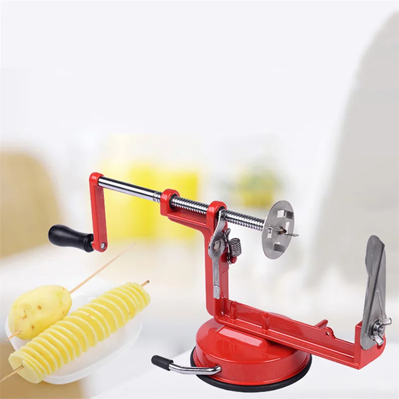 

Stainless Steel Fruit Potato Machine Peeler Corer Slicer Cutter Bar Home Handcranked Clipping Twisted Spiral Fruit Potato Peeler