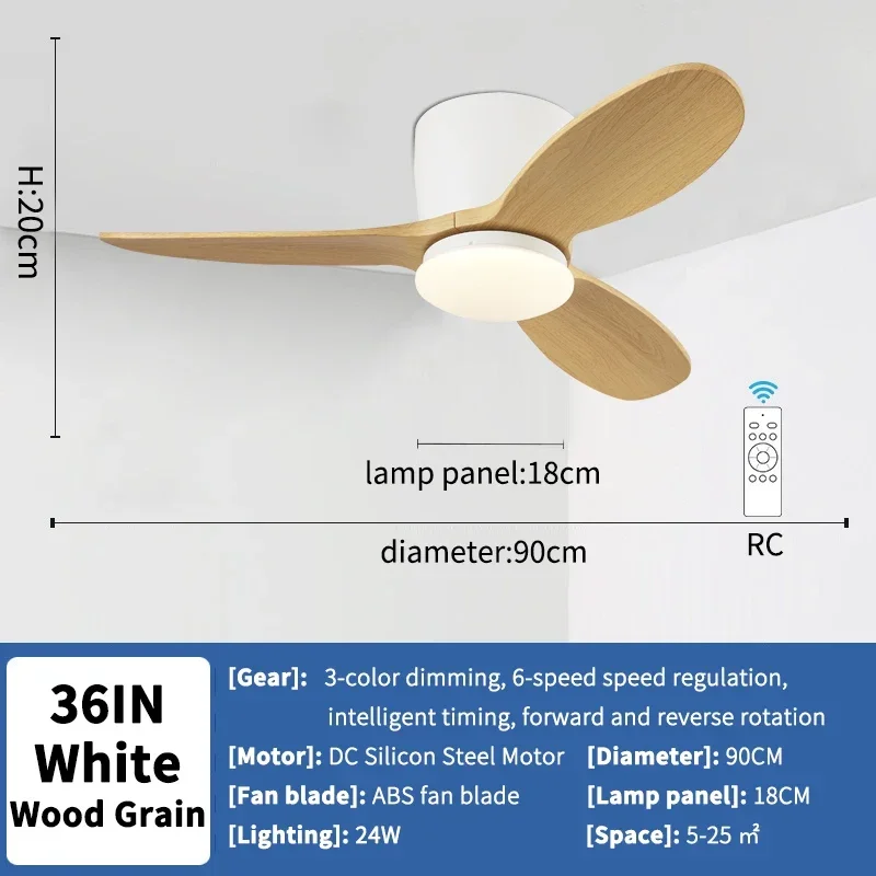 36 Inch Modern Low Floor Ceiling Fan Light Remote Control Living Room Bedroom Dining Room Ceiling Fan Pendant Light ceiling fan,led ceiling fan lights,led fan light
