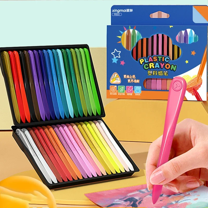 12/18/24 Colors Triangular Crayon Set Colorful Crayons Dual-head Pastel Washable and Erasable Crayon Durable Graffiti Oil Stick - 4