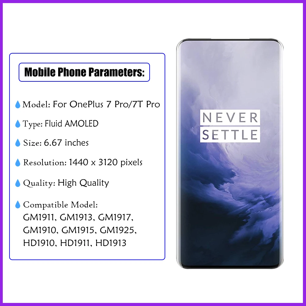 AMOLED Per OnePlus 7 pro Display LCD Touch Panel Screen Digizer HD1913 GM1911 Per OnePlus 7T Pro Schermo LCD 509 AMOLED Per OnePlus 7 pro Display LCD Touch Panel Screen Digizer HD1913 GM1911 Per OnePlus 7T Pro Schermo LCD 509