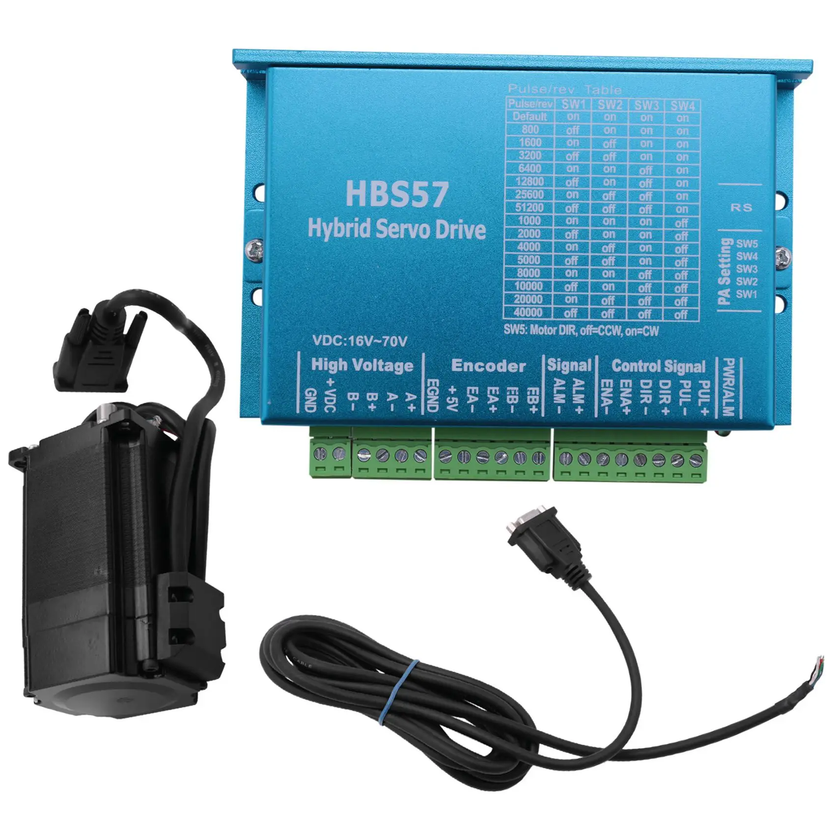 HBS57 폐쇄 루프 스텝 모터용 서보 모터 드라이버, 하이브리드 폐쇄 루프 2 상, 23 스텝퍼, 2.2Nm, 57HSE2.2N +