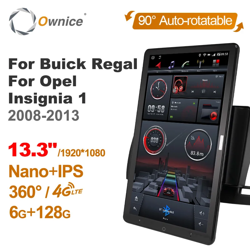 

13.3" Ownice 1Din Android 10.0 Car Radio 360 for Buick Regal For Opel Insignia 1 2008-2013 GPS Auto Audio SPDIF 4G LTE NO DVD