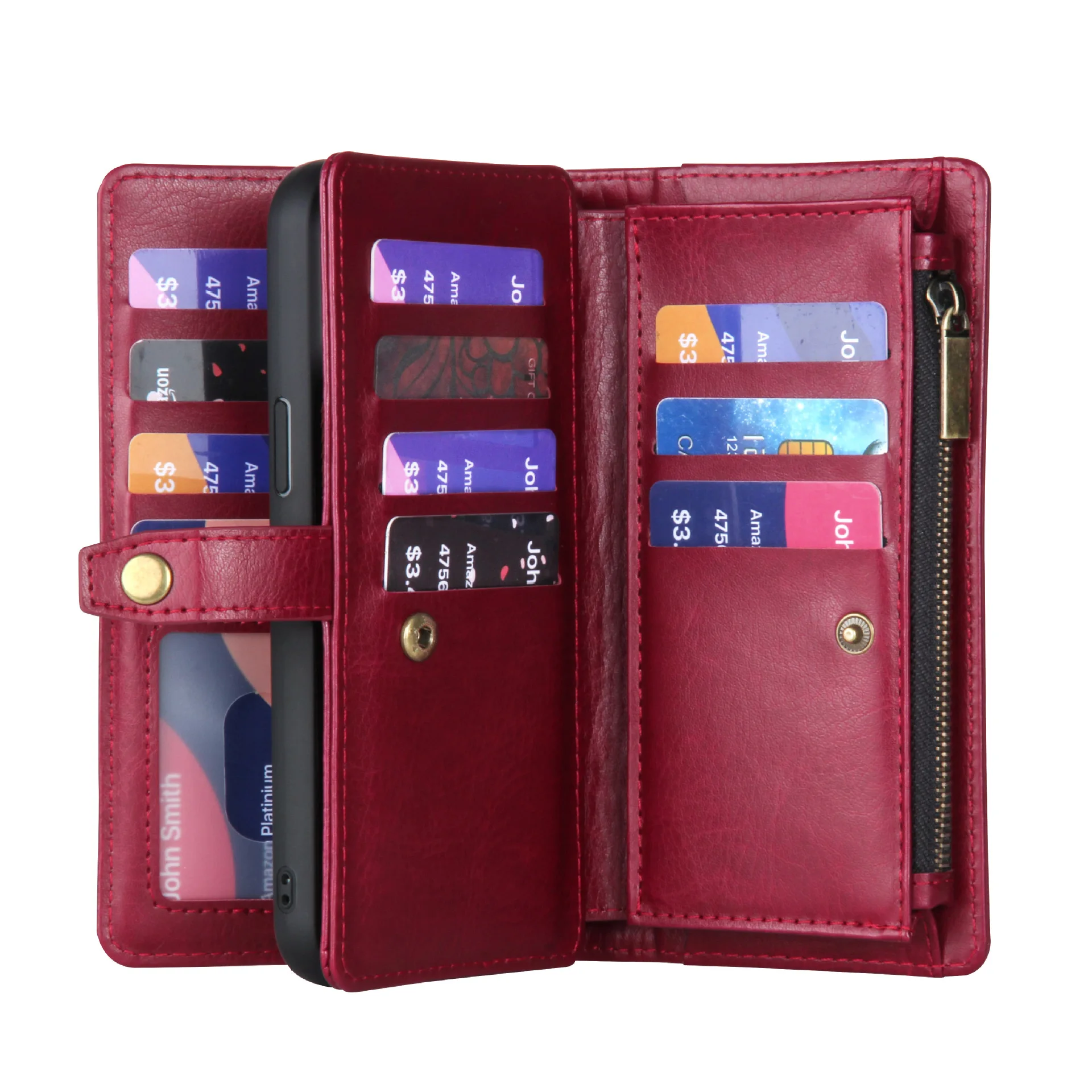 Zipper Flip Cover Business Wallet Luxury Magnetic Leather Phone Cases For Iphone 15 14 Plus 13 12 11 Pro Max Wallet Case Bags
