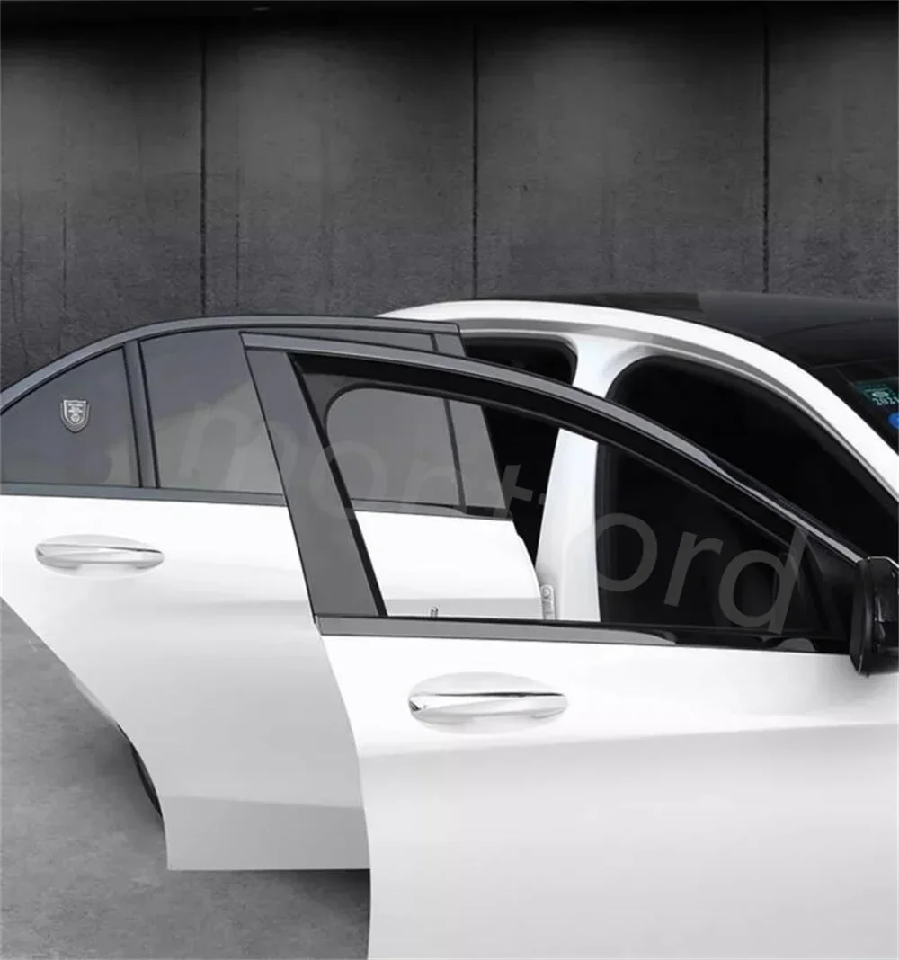 자동차 스타일링 블랙 윈도우 스팽글 장식 커버 트림, 메르세데스 벤츠 4 문짝 W205 2015-2020 자동차 액세서리