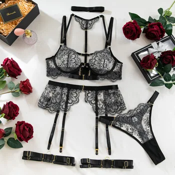 Heavy Industry Embroidered Lingerie Five Piece Set 1