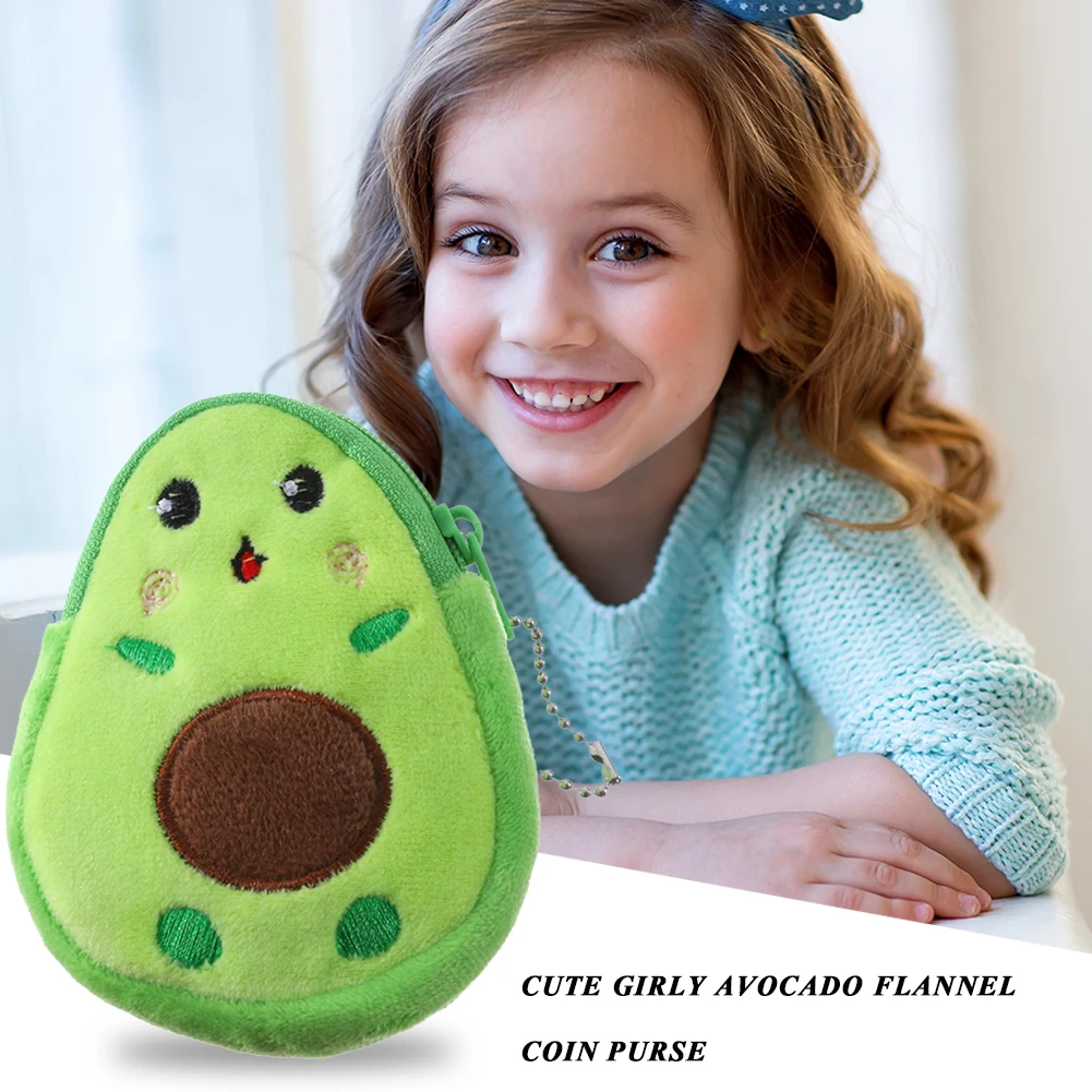 Coin Purse coin purse women wallet coin wallet Women Avocado Shape Money Bags Cute Small Coin Purse Plush Wallet Hanging Coin Wallet Change Purse Key Earphone Pouch Kids Gift