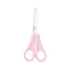 Creative Solid Colors Plastic Handle Stainless Steel Ruler Function Blade Simple Safe Children Students Study Homework Scissors 3