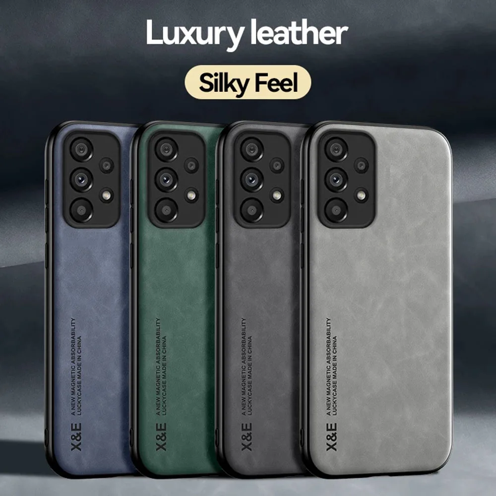 Copertura del telefono in pelle di pecora magnetica per Samsung Galaxy A53 5G A52 A51 A54 A71 A13 A12 A21s A31 A73 A72 A22 A50 A33 Custodia posteriore_voghion.com