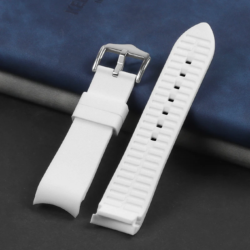 Sport Waterproof Rubber Silicone Wrist Strap with Curved End - Universal Design for Men and Women Accessories