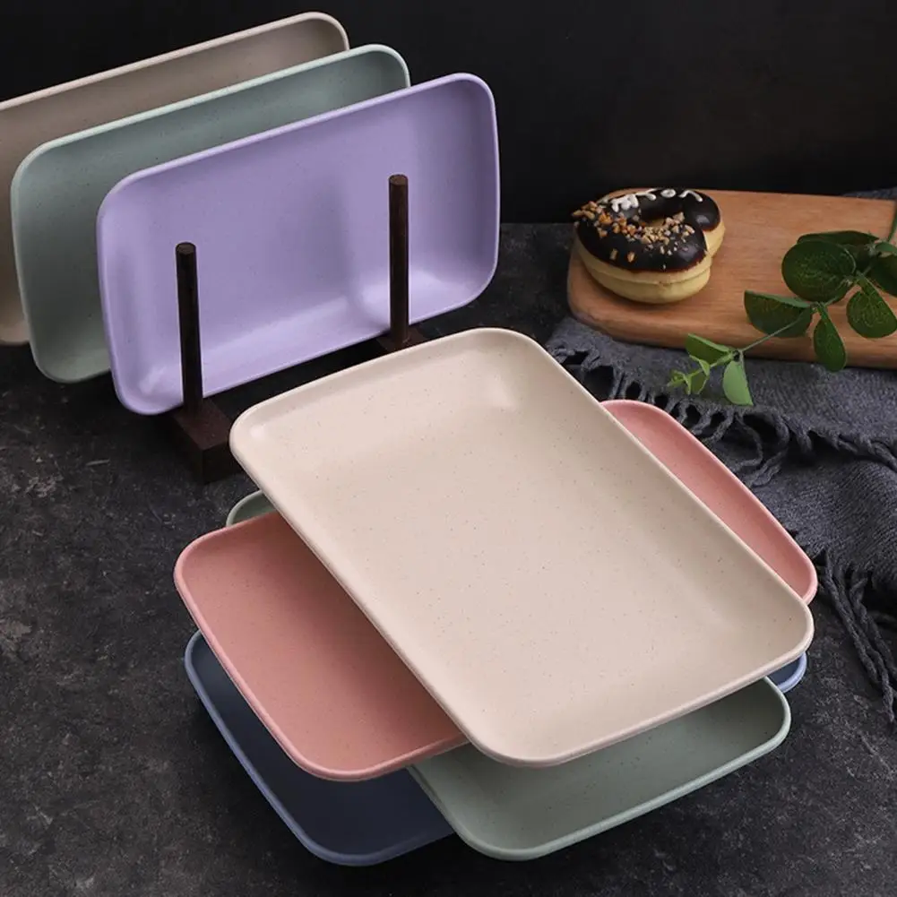 Long Lasting Great Rectangle Spit Bone Dish Fruit Snack Small Plate Plastic Serving Plate Food Grade for Restaurant