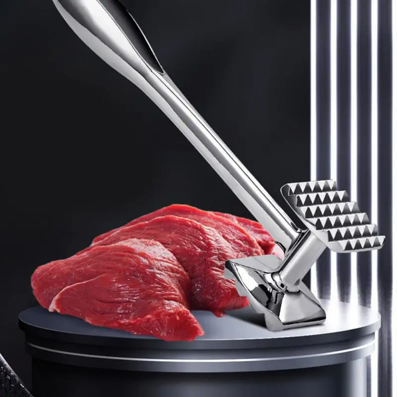 Multifunction Meat Hammer Stainless Steel Zinc Alloy Two Sides Loose Tenderizers Portable Steak Pork Tool Dropshipping images - 6