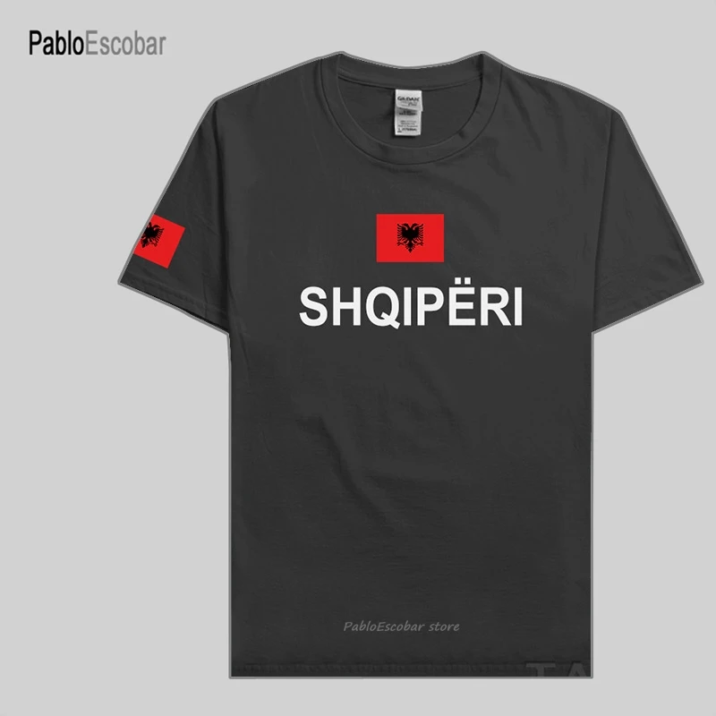 Republika Albańska Alb Albańskie Męskie T-Shirty Modna Koszulka Drużyna Narodowa Bawełniana T-Shirt Odzież Tees Country Sporting