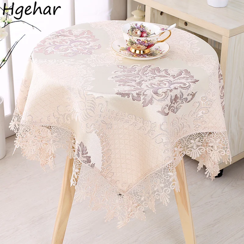 

Круглая скатерть с цветочной вышивкой, пасторальная кухонная скатерть, маслостойкая декоративная элегантная домашняя скатерть