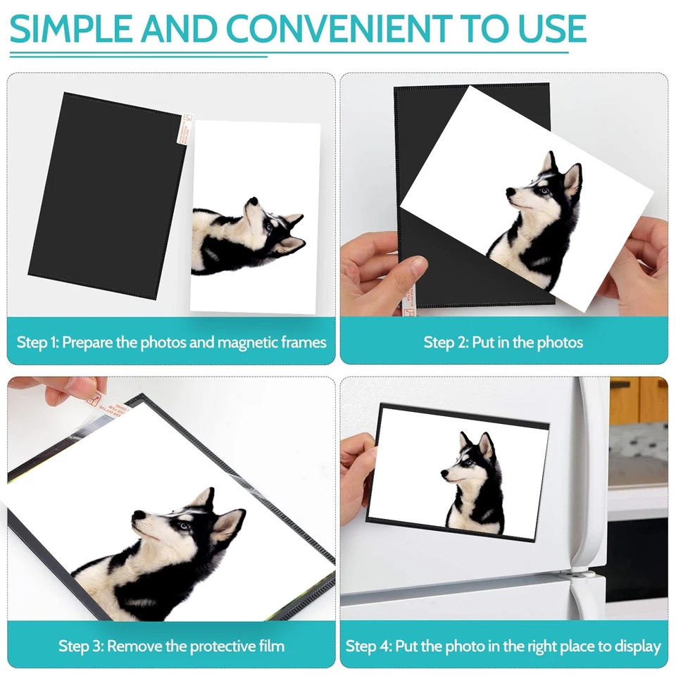 50-Pack Strong Magnetic Picture Frames For 4x6 Photos – Black Frames For Fridge, Lockers, Whiteboards - View #3