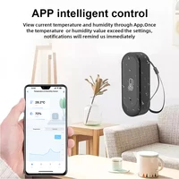 Smart ZIgbee/WIFI IP65 waterproof Temperature and Humidity Sensor Black Tuya APP Monitoring For Alexa Google Home - Image 2