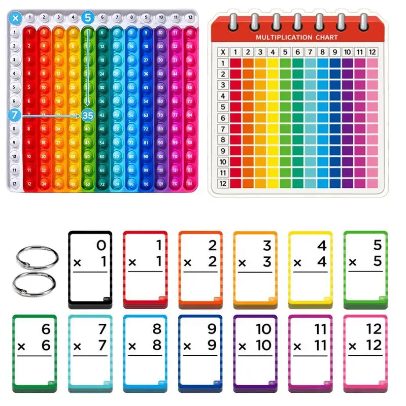 156pcs /set Multiplication Flash Cards Math Game Flash Cards Table Math Games Toy Fidget Learning Game Toy Multiplication
