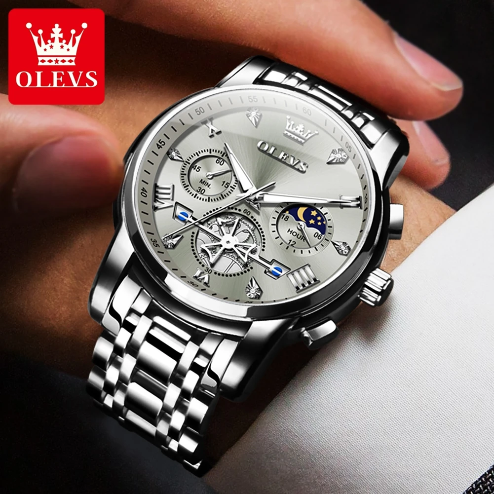 Olves 2856 Gold Quartz Watch for Men Creative Steel Mens Watches Fashion Waterproof Bracelet Wristwatch Male Relogio Feminino 2