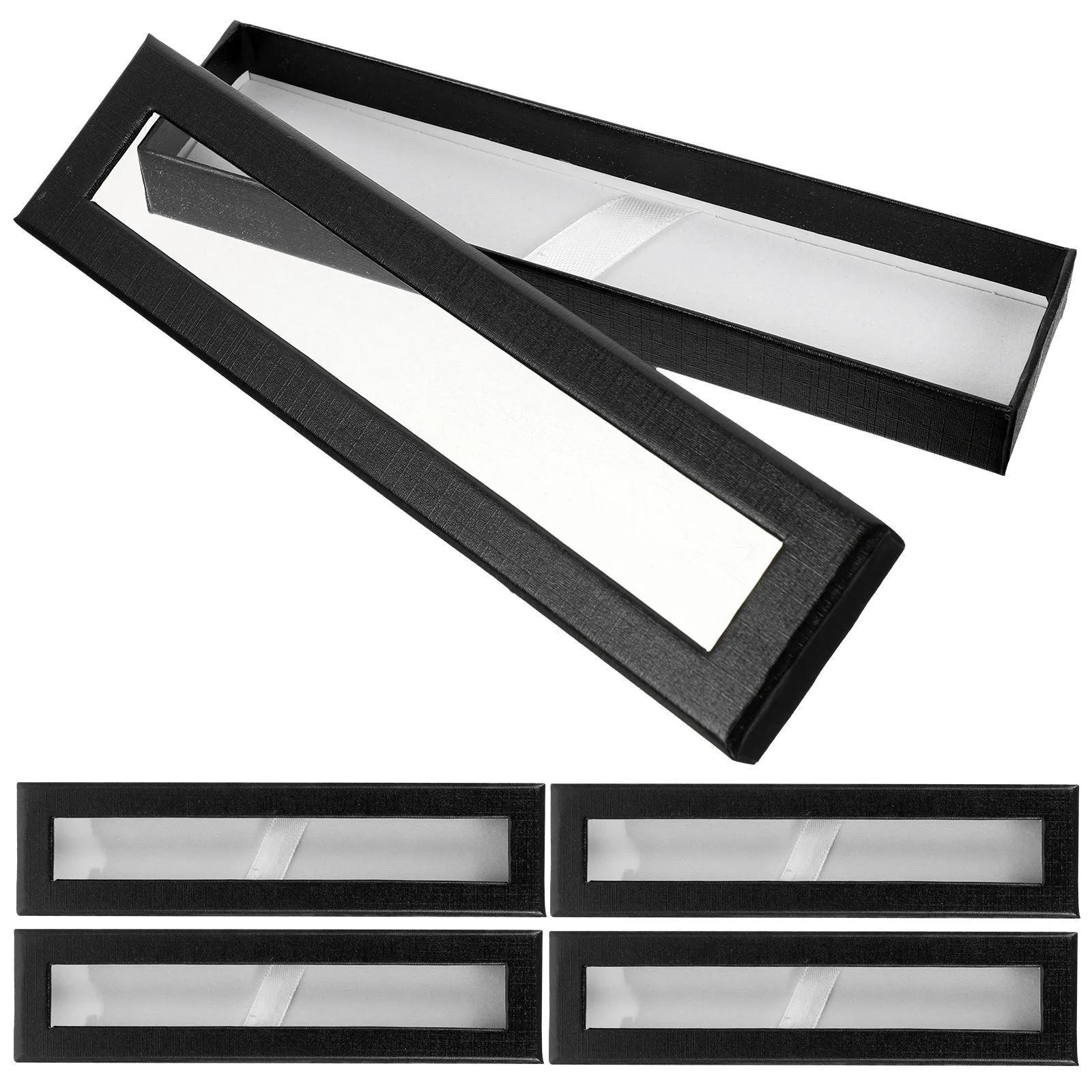 

5 Pcs Heaven and Earth Cover Pen Case Clear Pencil Gift Boxes Gel Decorative Organizer Suite Fountain Small Paper Empty