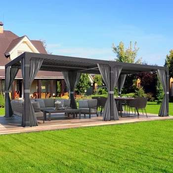 A Louvered Pergola 10x20 with Adjustable Louvered Roof 1
