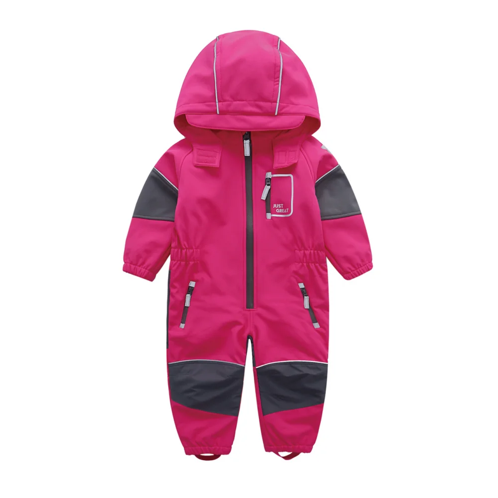 

Hiheart 2-5T Kids Boys Girls Jumpsuit Waterproof Overall Boys Girls PU Rain Pants Baby Hooded Rainwear Outdoor Sportswear