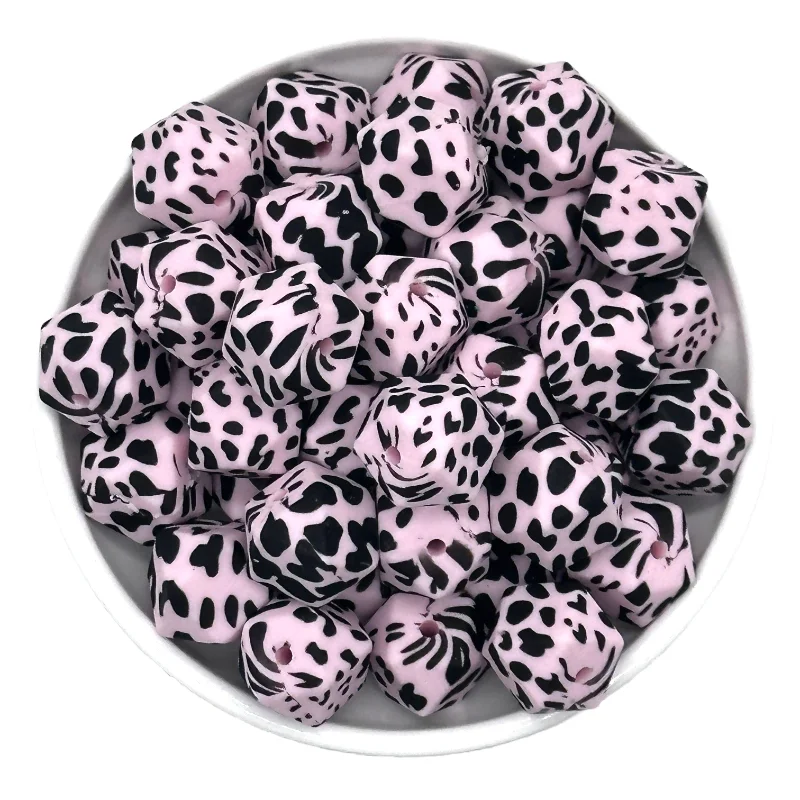 Colorful Hexagon Silicone Beads for DIY Crafts and Decorations (10/20pcs, 14mm)