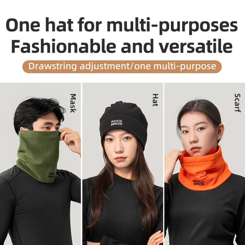 ROCKBROS Winter Warm Mask Men Women Fleece Neck Outdoor Warmer Windproof Scarf Camping Hiking Balaclava Cycling Face Mask