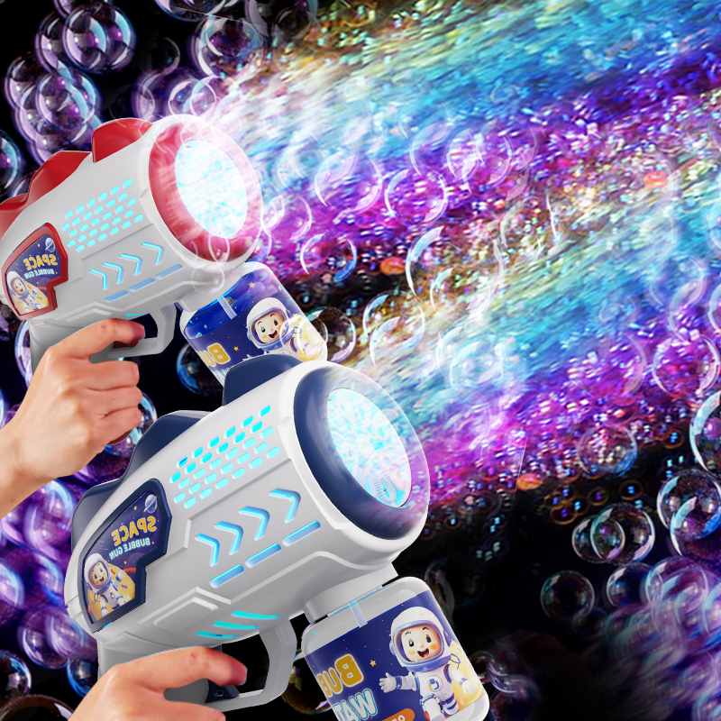 Fully Automatic Space Bubble Machine, Children's Electric Toy, Light-Up Handheld Bubble Gun [Does Not Include Bubble Liquid or Batteries] [Christmas Gift]