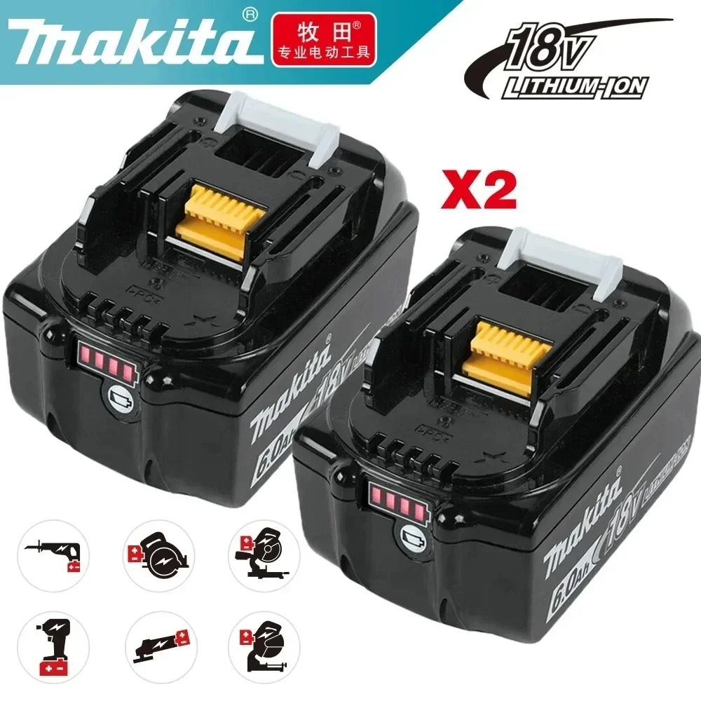 

Original Makita Rechargeable Power Tool Battery, Replaceable LED Lithium battery,6.0 Ah 18V LXT BL1860B BL1860BL1850 BL1830