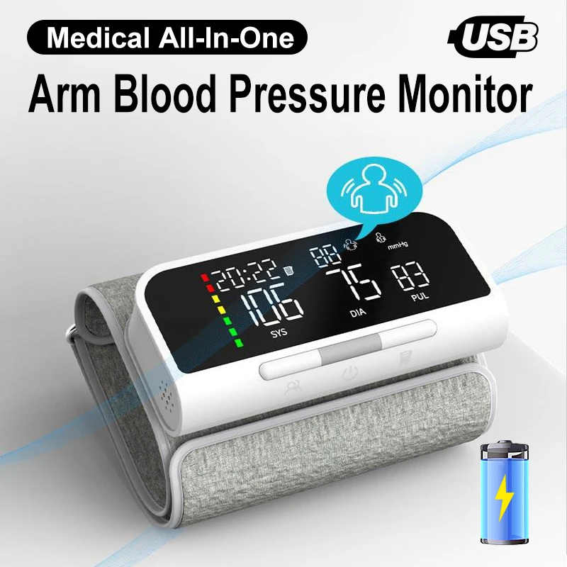 Medical Blood Pressure Monitor Digital Arm Tensiometer Cuff Portable ...