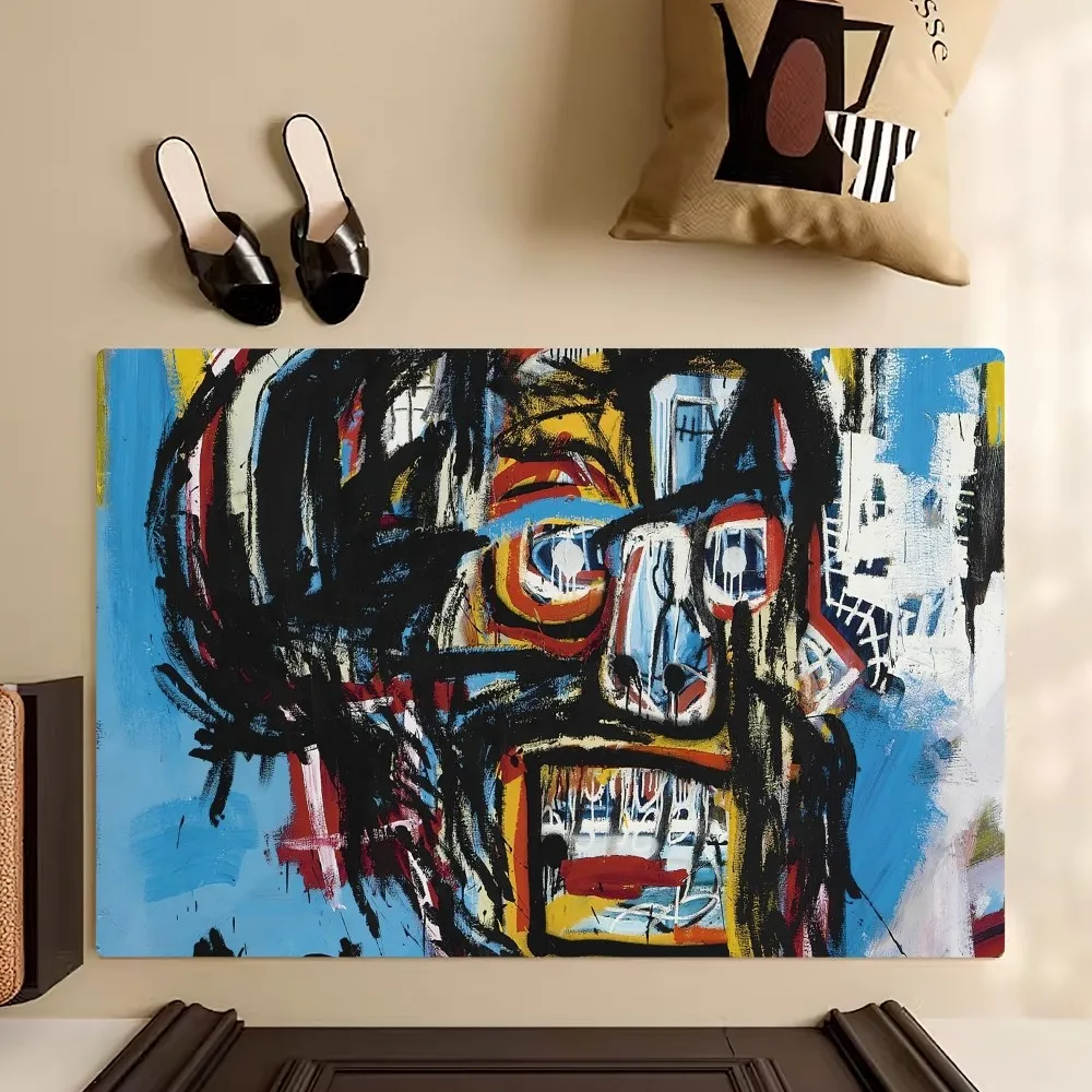 Art J-Jean-M-Michel B-Basquiat Floor Mat Bedroom Kitchen Door Bath House Super Absorbent Foot Non-slip 4